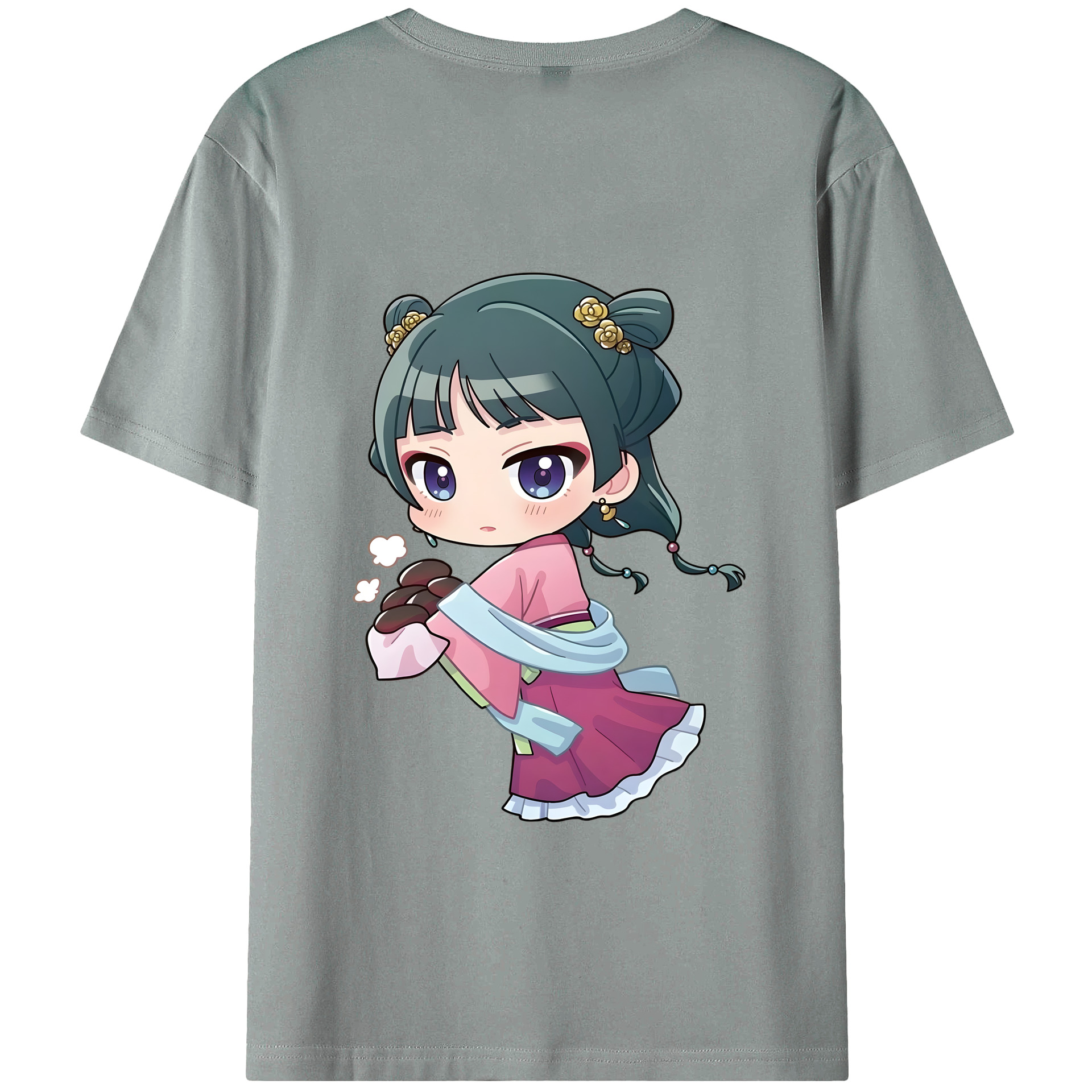 （画像用） 薬屋のひとりごと The Apothecary Diaries 綿100％ メンズ半袖Tシャツ（バックプリント） 通気性